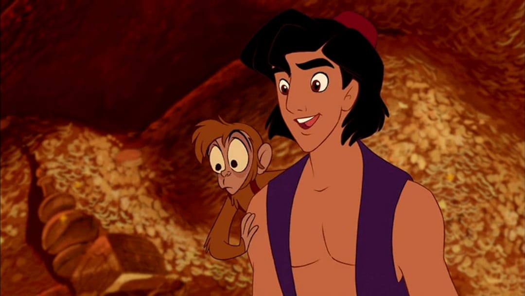 Aladdin's mother preparing supper